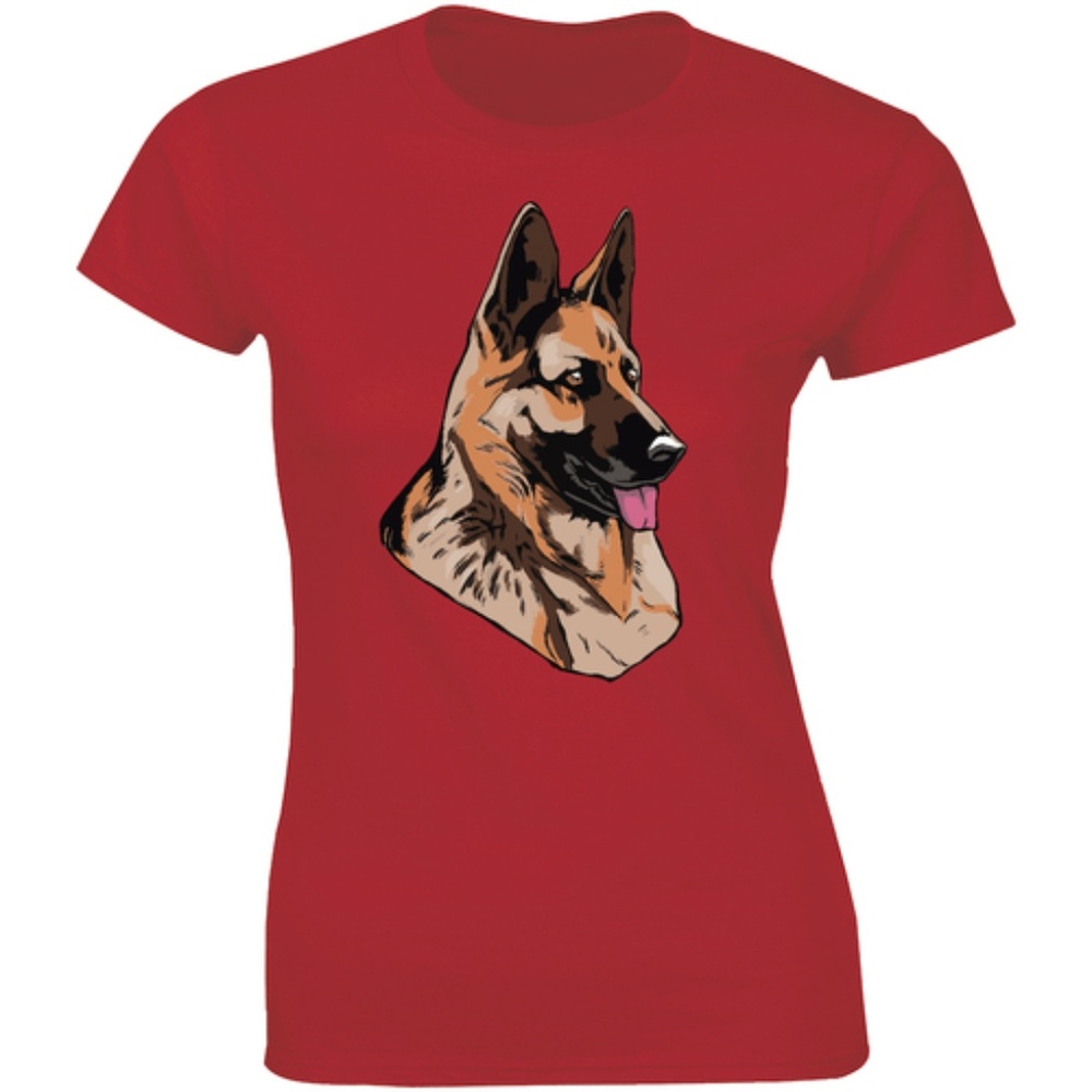 Scary Staring German Shepherd Dog Face T-shirt Tee